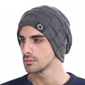West Louis Gray Cable Knit Beanie